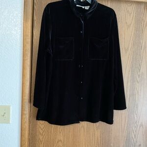 Alfred Dunner Elegant Black Velvet Top